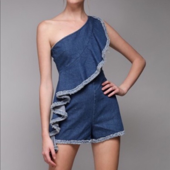 Brand New Boutique Item Denim Romper - Picture 2 of 5